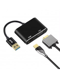 USB A 3.0 към HDMI+VGA